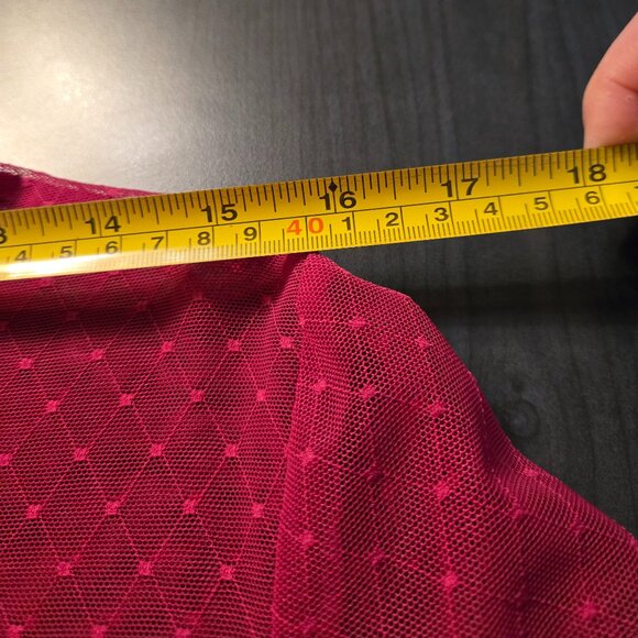 Pink Sheer Mesh Sweater Top XL - Picture 7 of 7